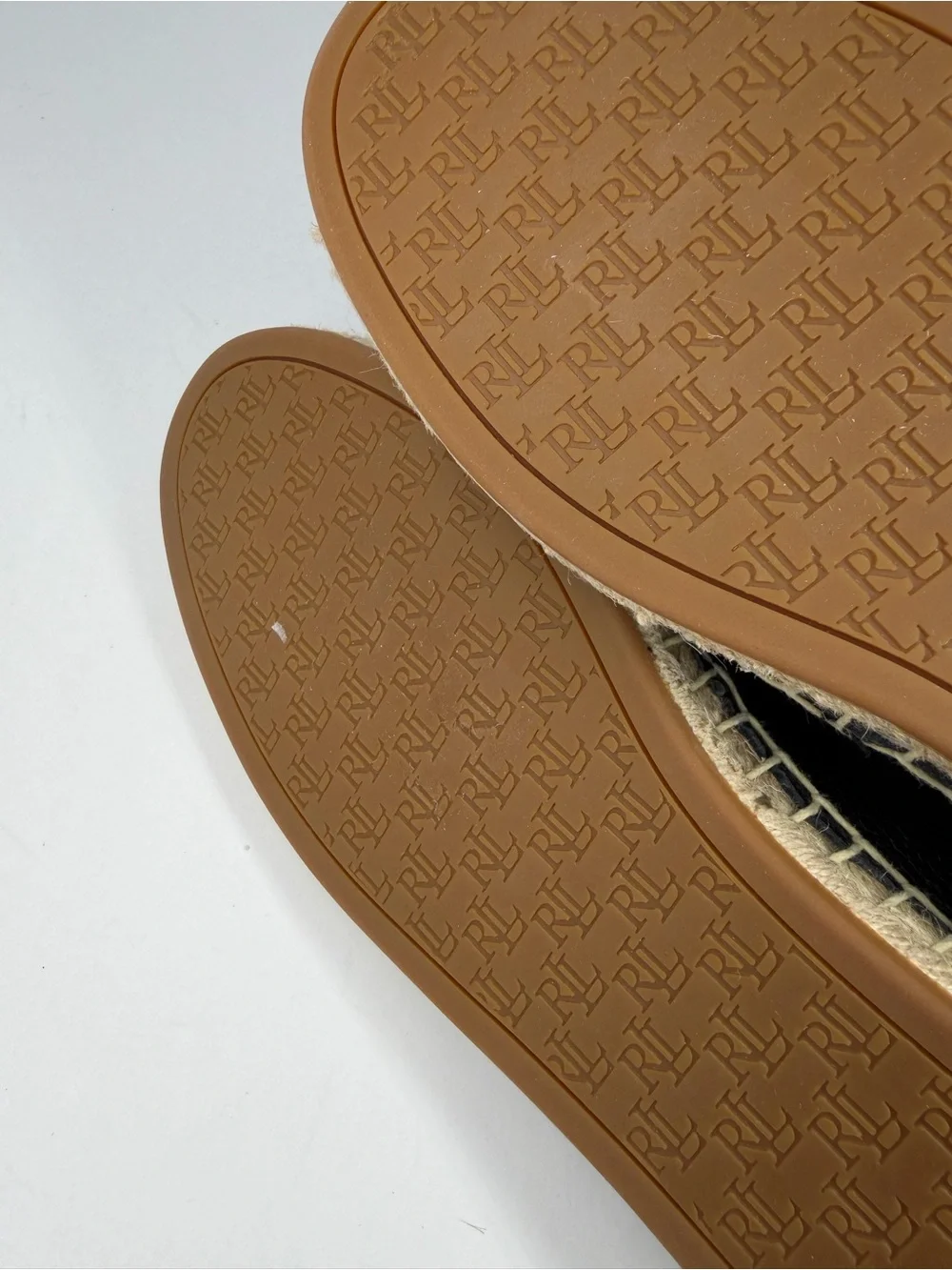 Lauren Ralph Lauren Women's Cameryn Espadrilles Black Tumbled Leather Size 9.5